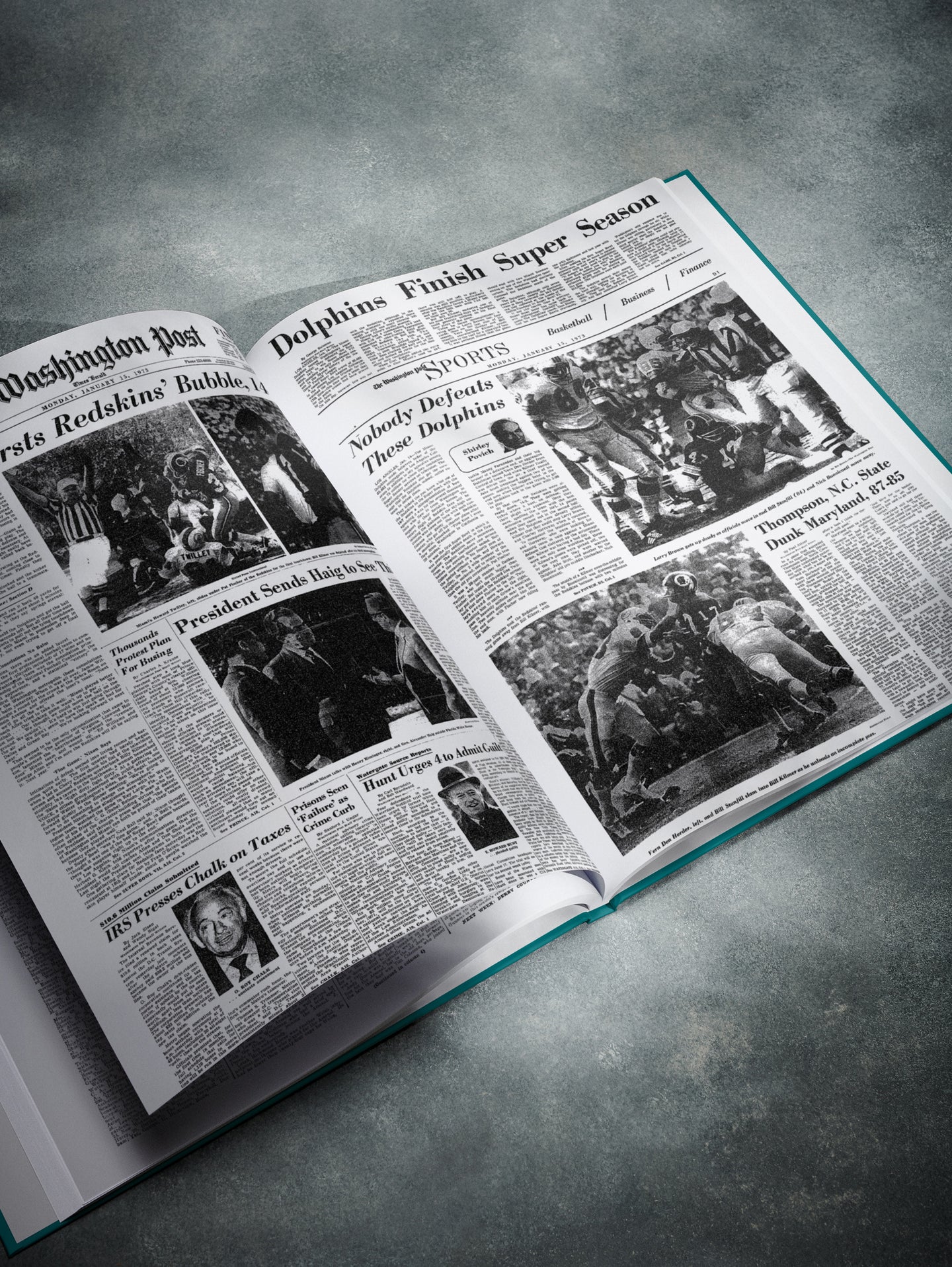 The US Football History of Miami Dolphins Washington Post Edition Book - Historic Newspapers