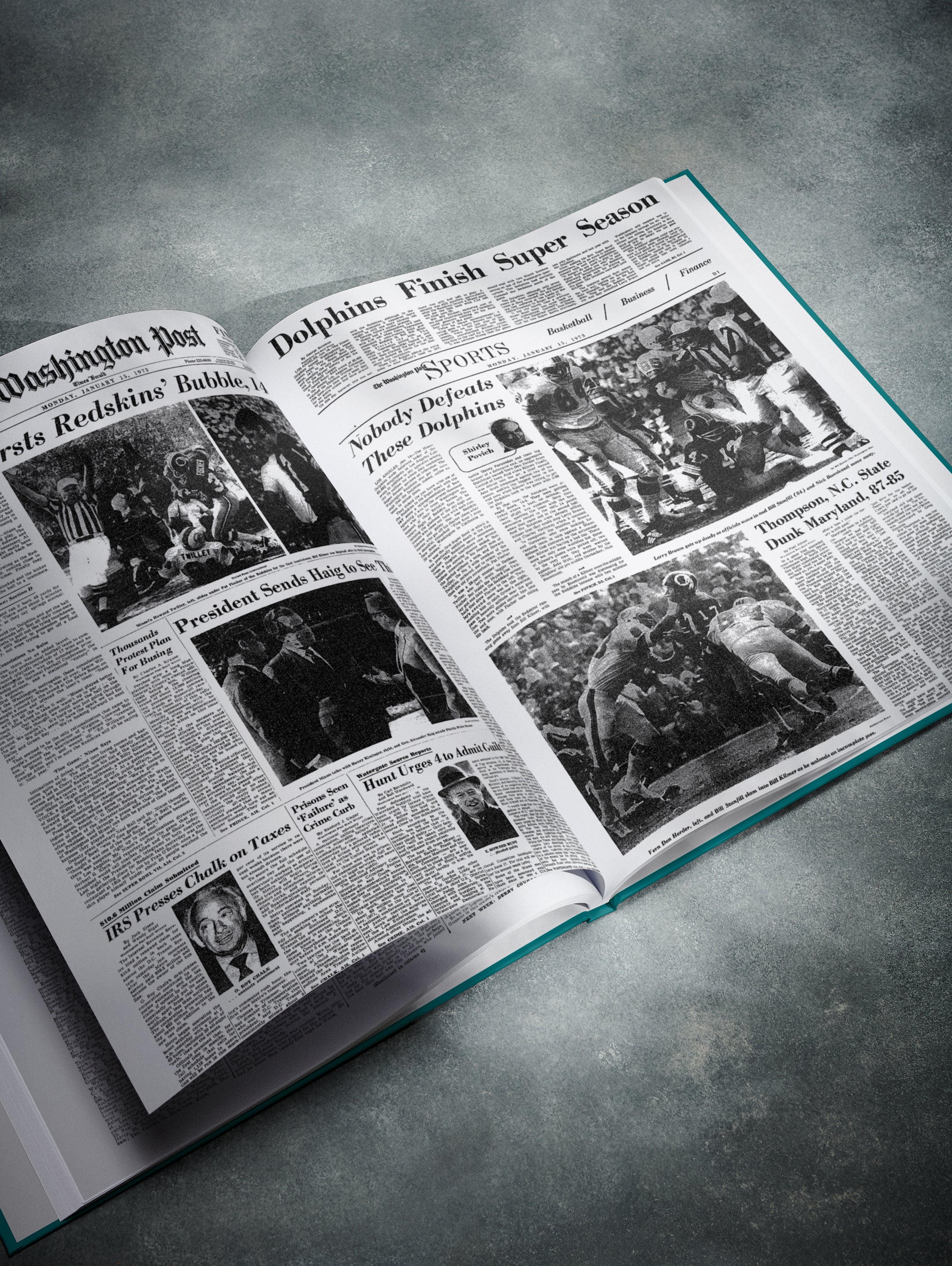 The US Football History of Miami Dolphins Washington Post Edition Book - Historic Newspapers
