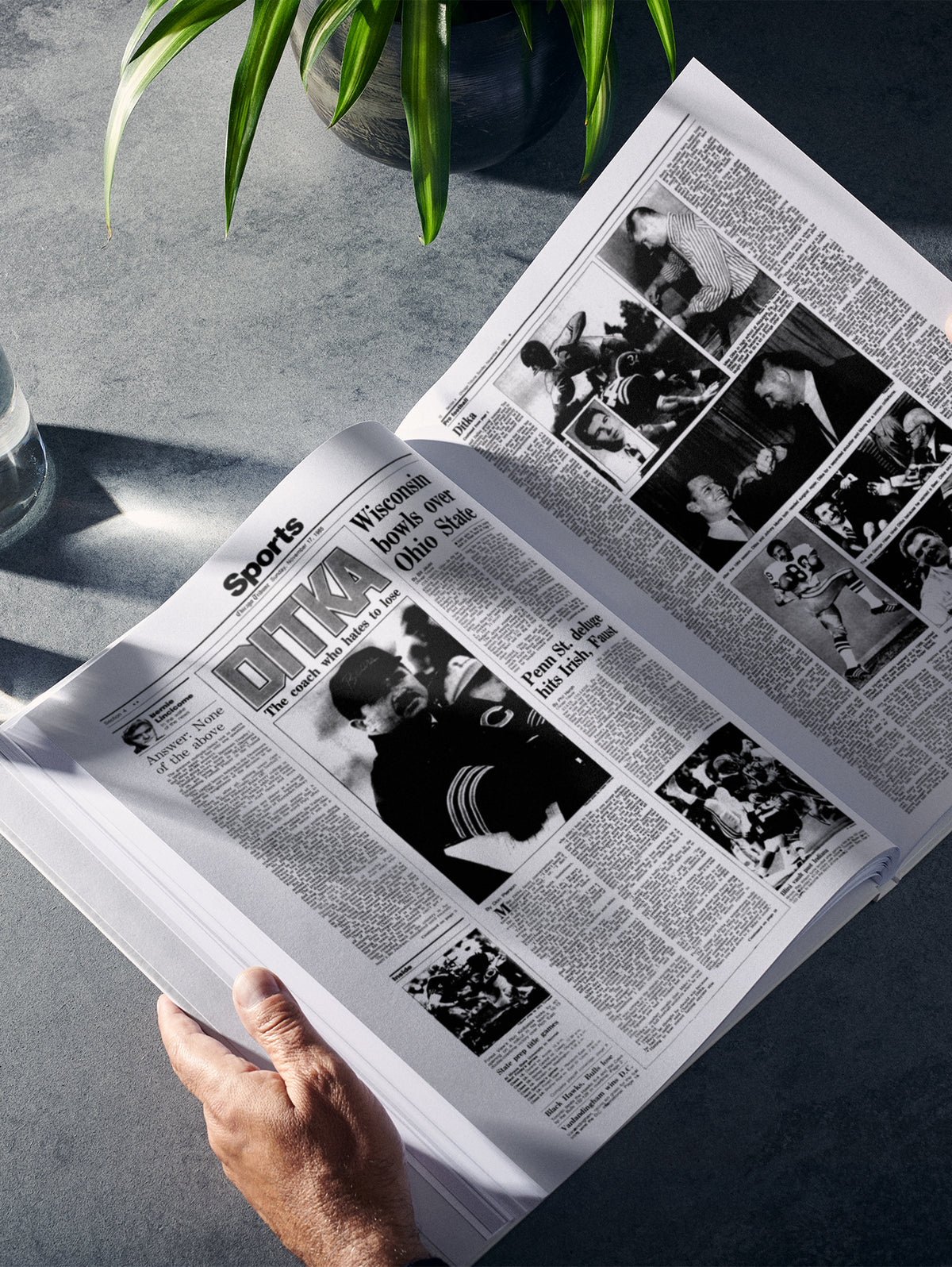 Chicago Bears Legacy Mike Ditka Chicago Tribune Edition POD book by Historic Newspapers, featuring a cover image of Mike Ditka in a white jersey.