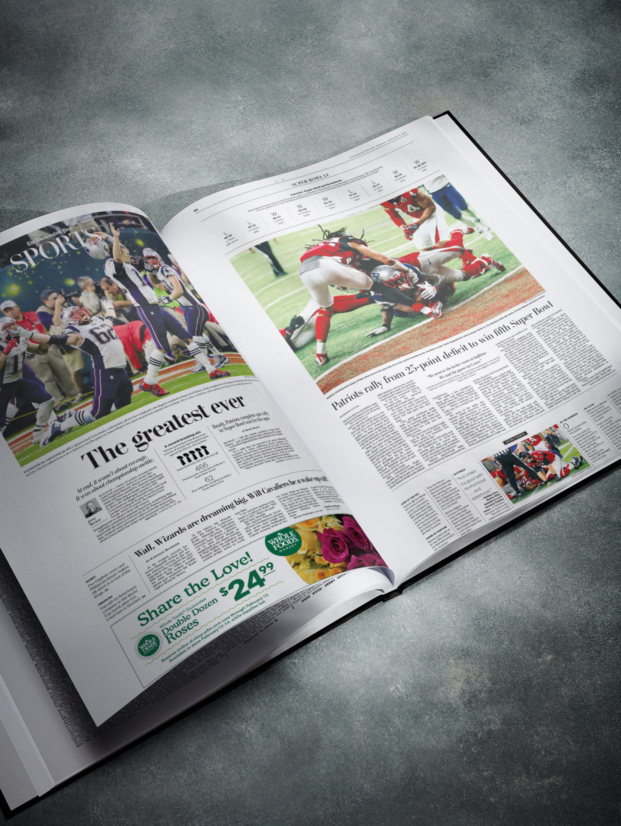The US Football History of New England Patriots Washington Post Edition Book - Historic Newspapers