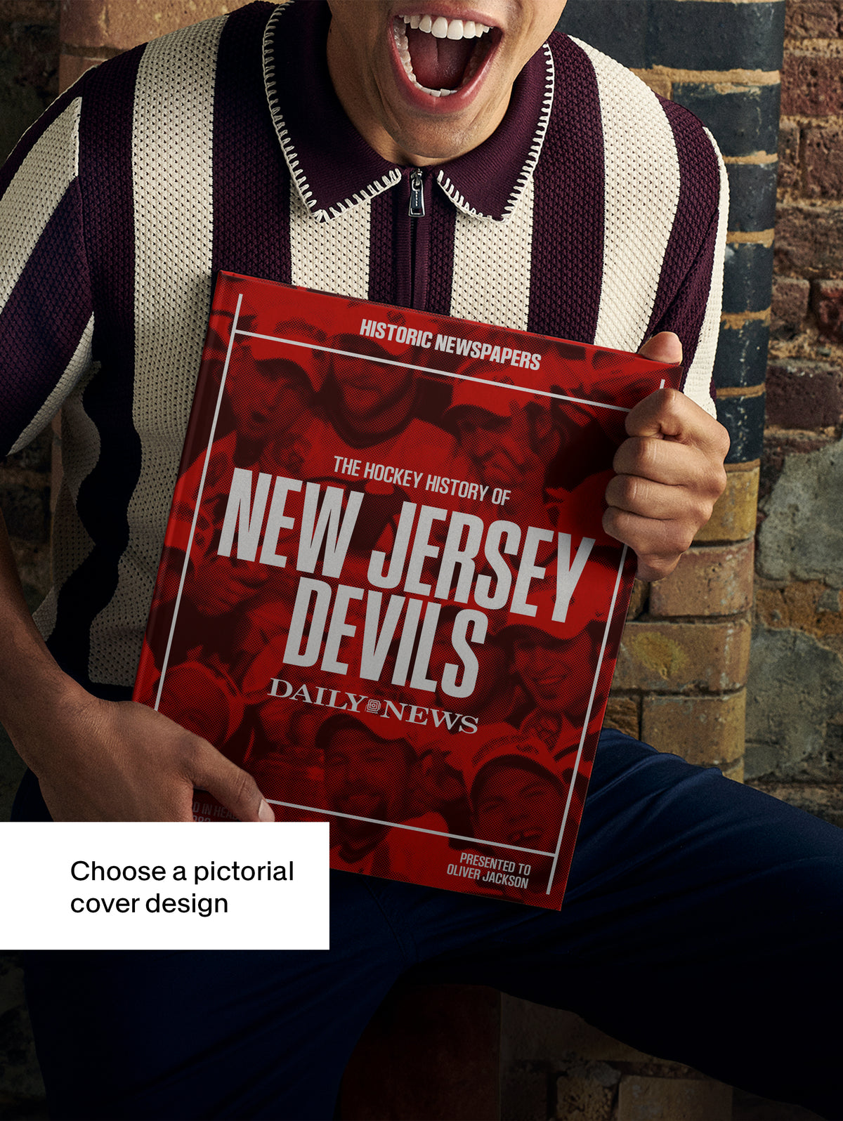 Historic Newspapers POD book featuring New Jersey Devils hockey history from the Daily News edition with a red pictorial cover.