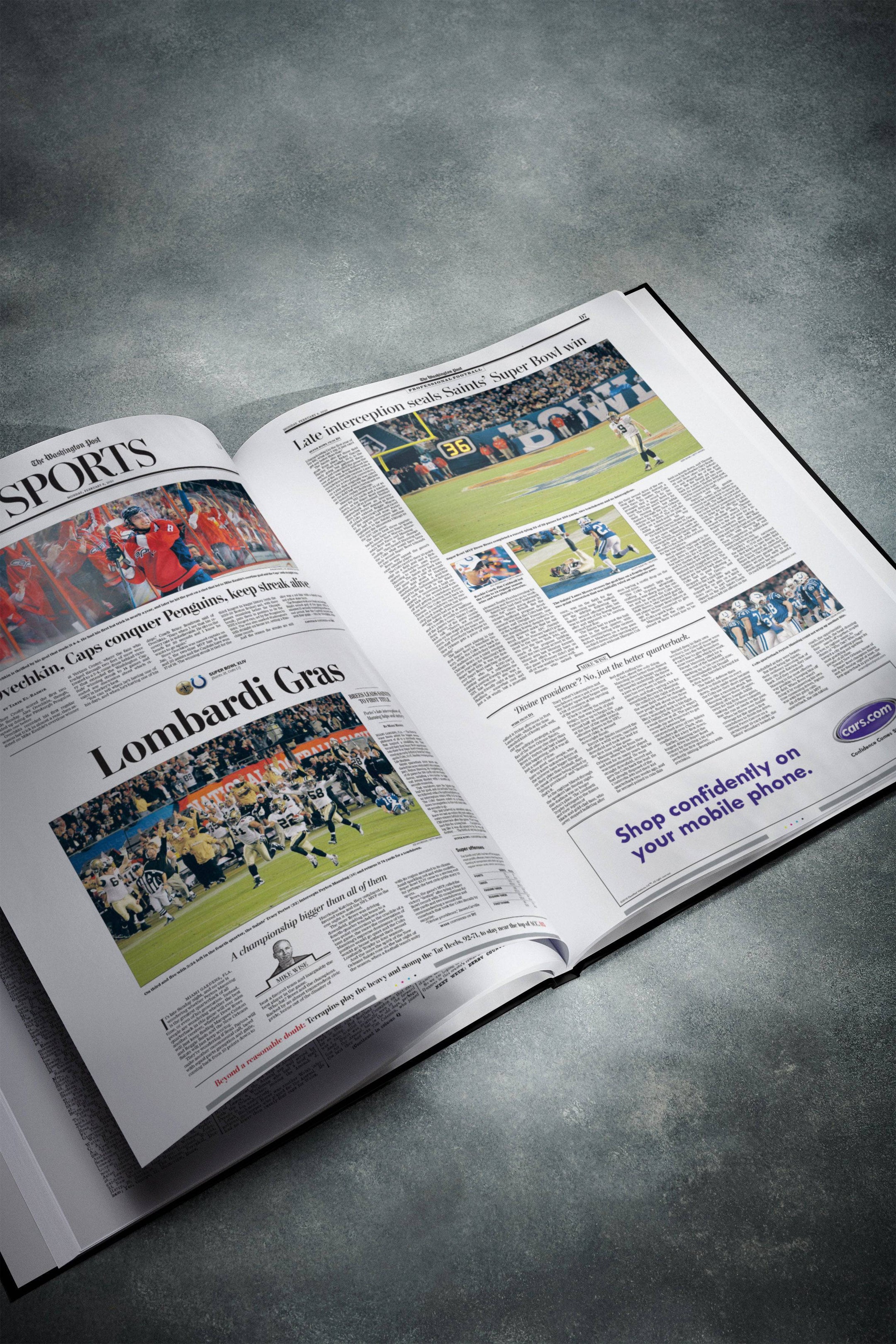The US Football History of New Orleans Saints Washington Post Edition Book