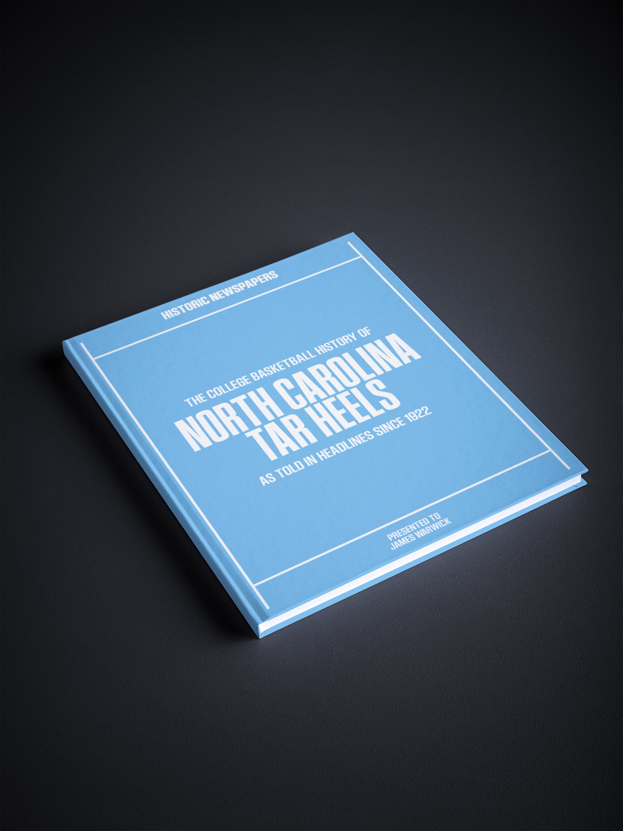 Historic Newspapers POD book featuring North Carolina Tar Heels college basketball history with a light blue cover and vintage newspaper design.