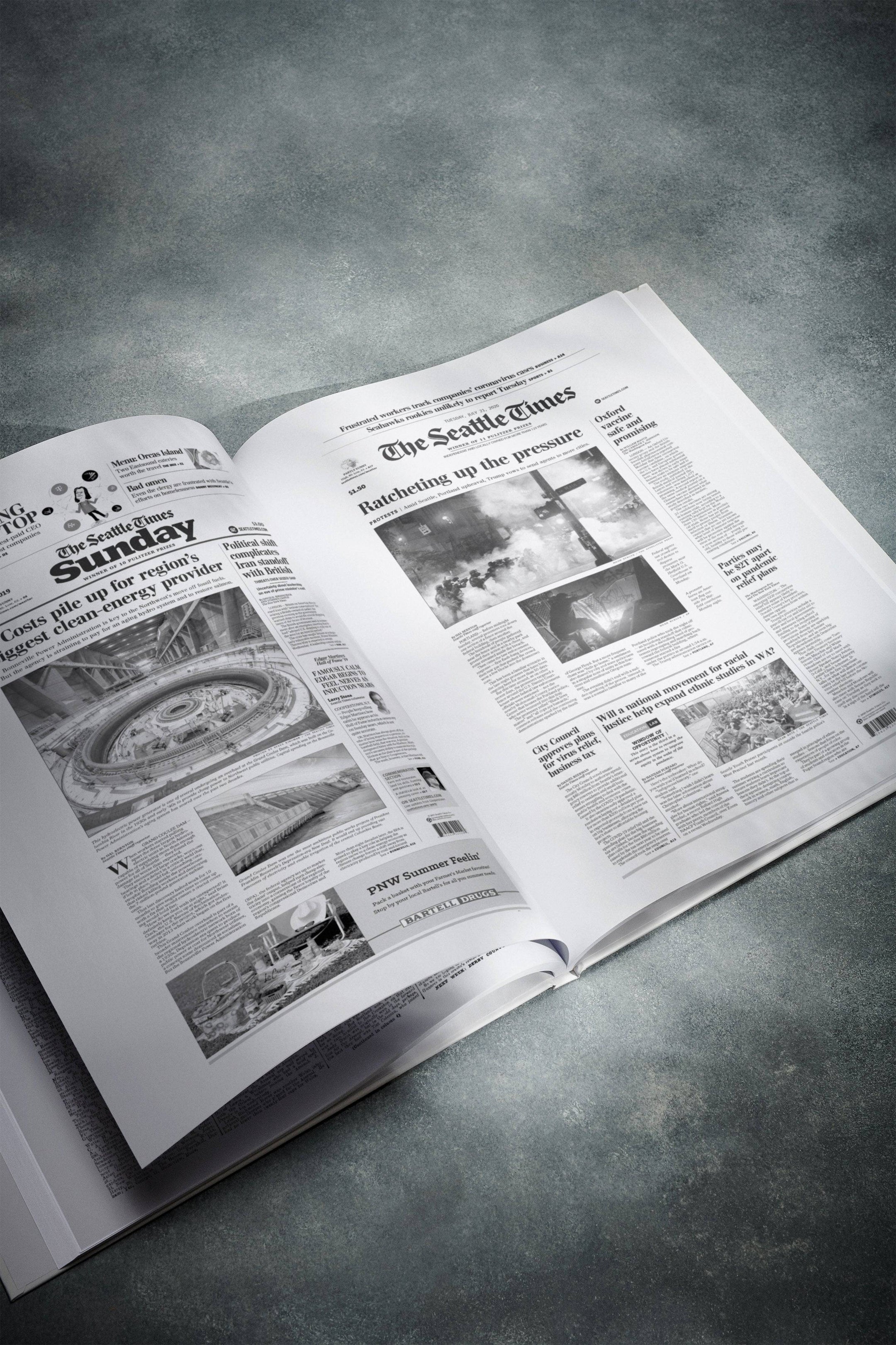 Personalised Birthday Newspaper Book Seattle Times Edition - Historic Newspapers