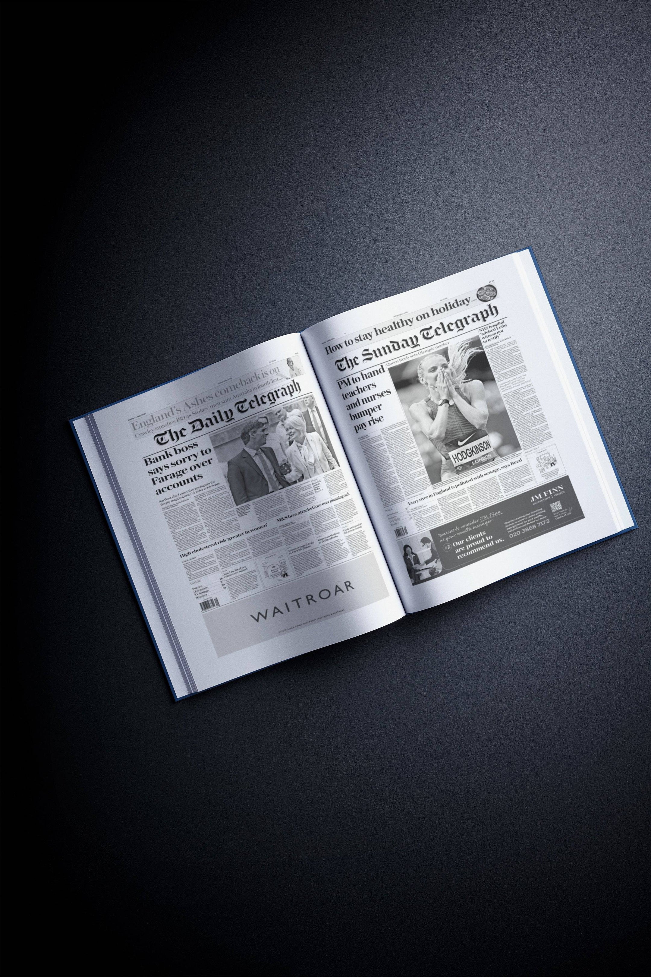 Personalised Birthday Newspaper Book Telegraph Edition (Copy) test - Historic Newspapers