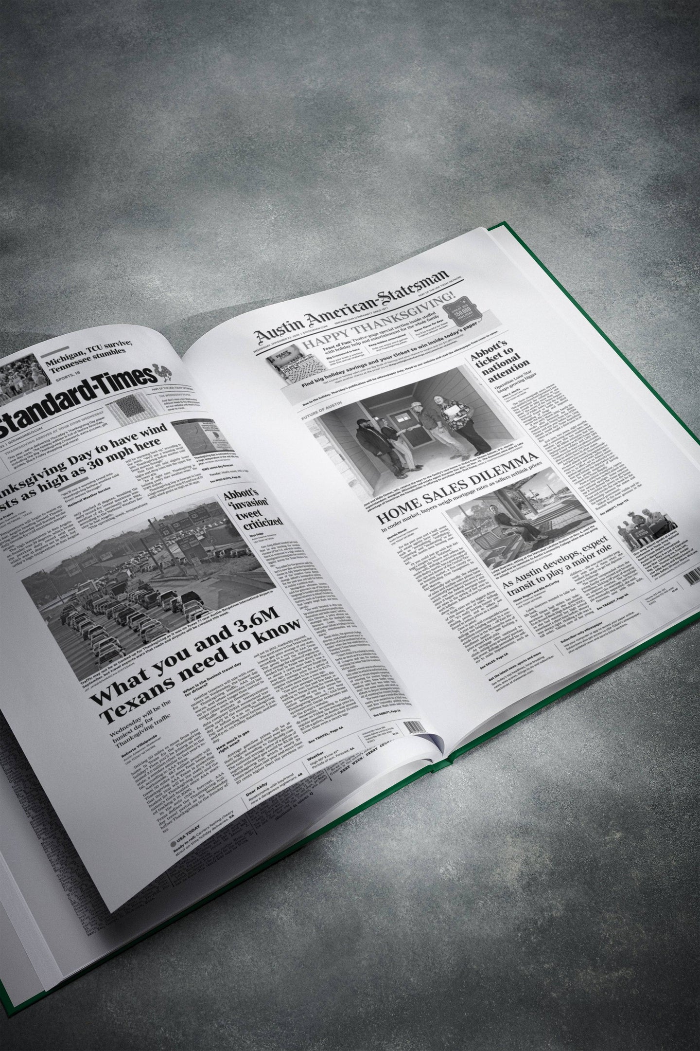 Personalised Birthday Newspaper Book Texas Edition - Historic Newspapers