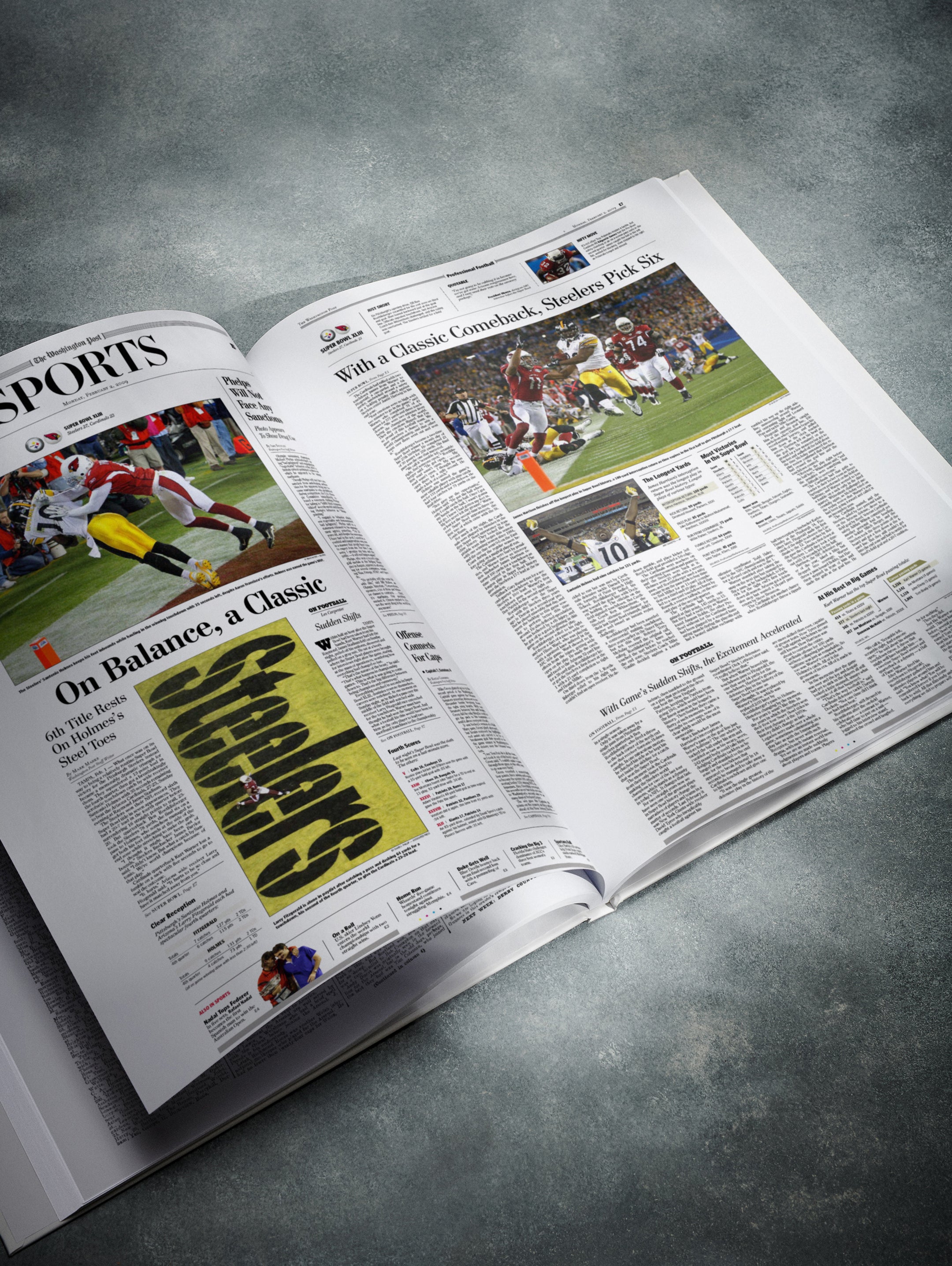 The US Football History of Pittsburgh Steelers Washington Post Edition Book - Historic Newspapers