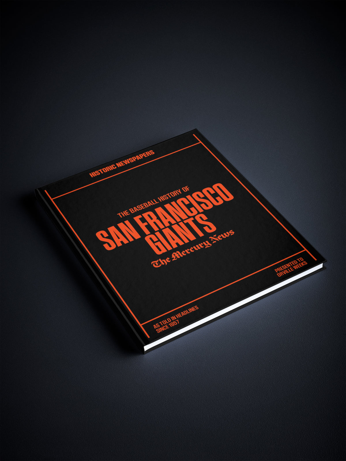 San Francisco Giants baseball history book by Historic Newspapers, featuring a black and white image of a baseball newsstand.