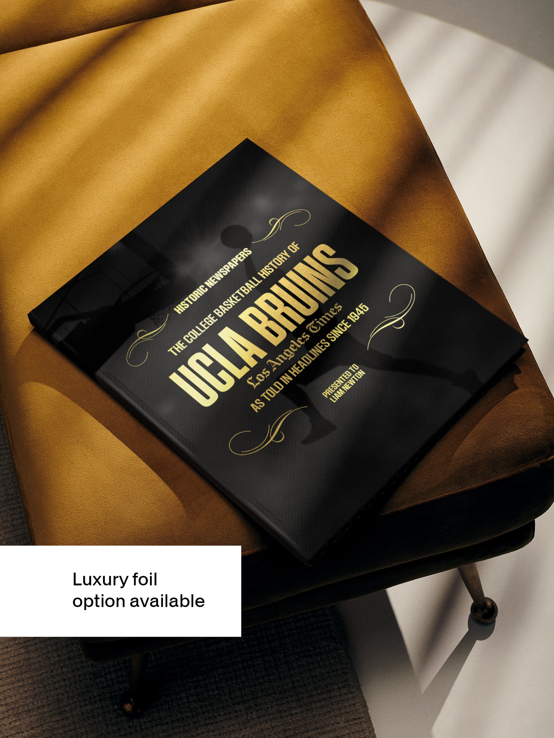 Historic Newspapers POD book featuring UCLA Bruins college basketball history with a black-and-white cover image.