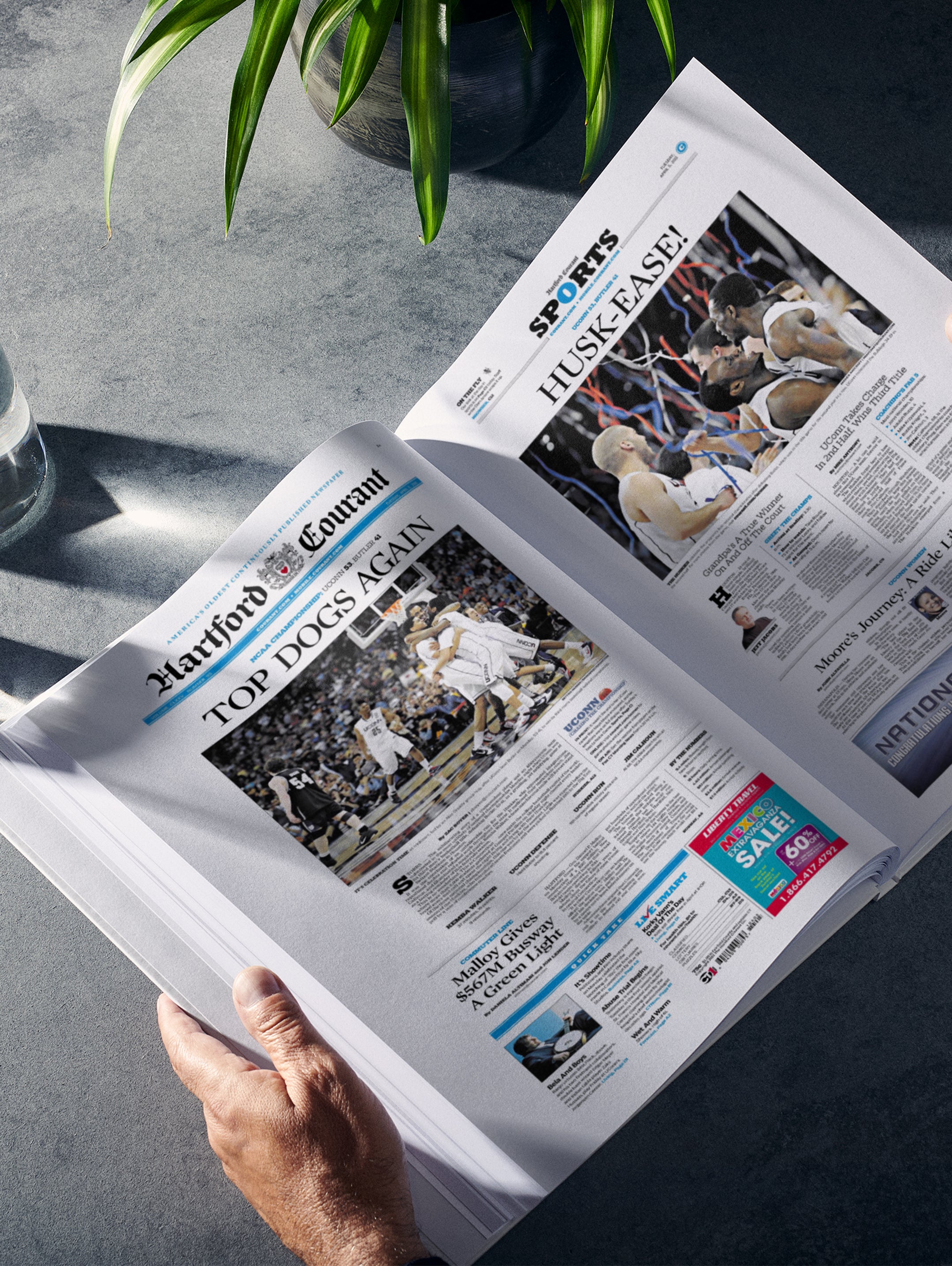 The Basketball History of UConn Huskies Men Hartford Courant Edition - Historic Newspapers