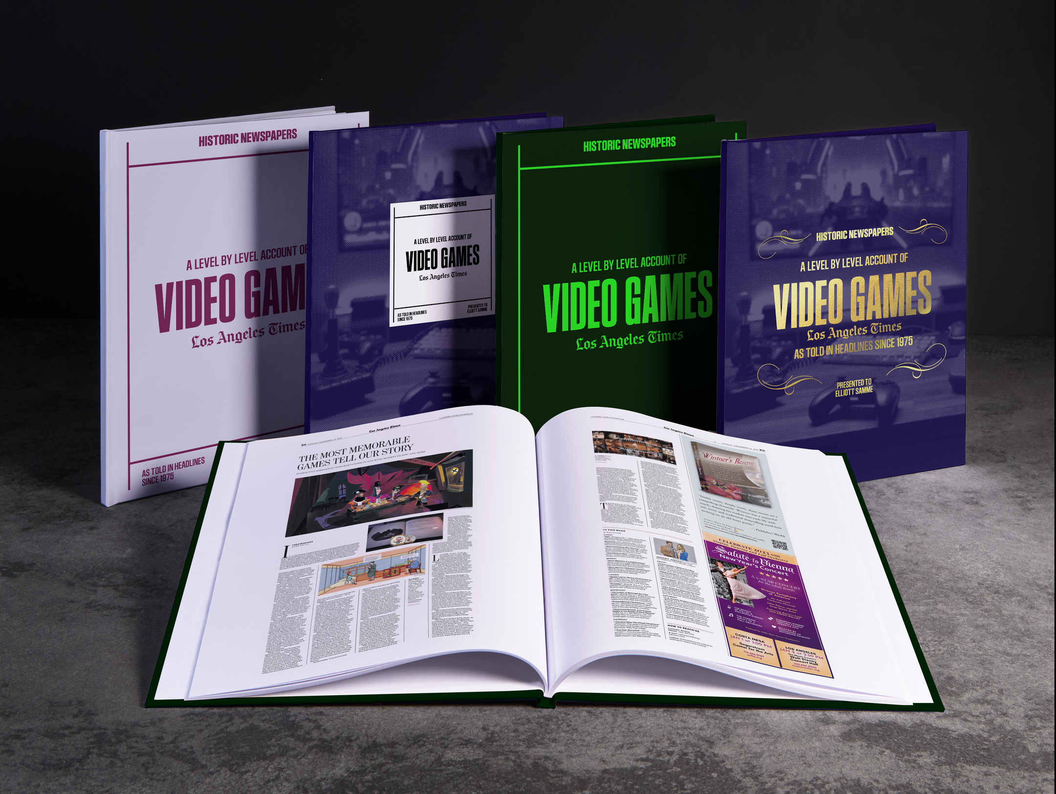 POD book titled "The History of Video Games" Los Angeles Times Edition by Historic Newspapers, featuring a cover image of the publication.