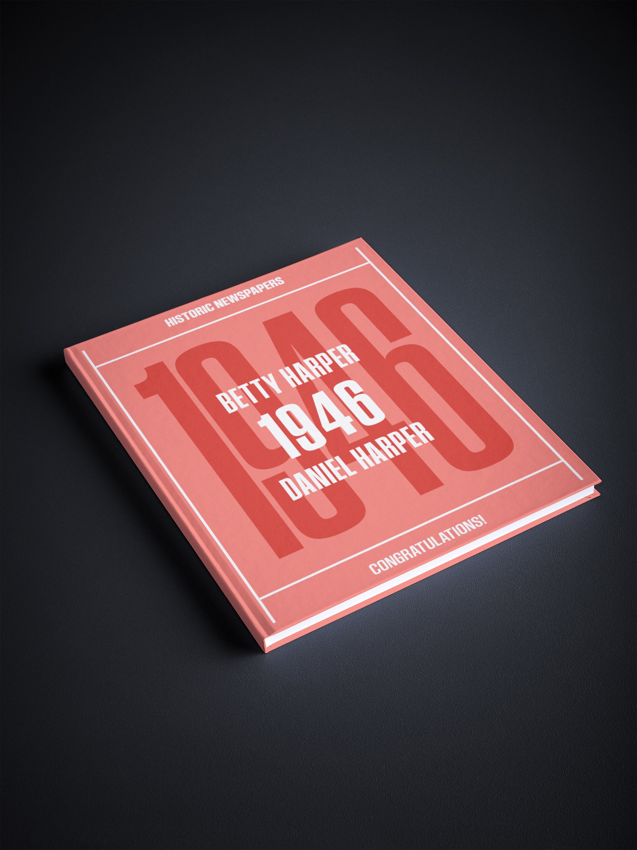 Historic Newspapers' Your Year in Headlines 1946 US edition POD book with peach cover and vintage newspaper headlines.