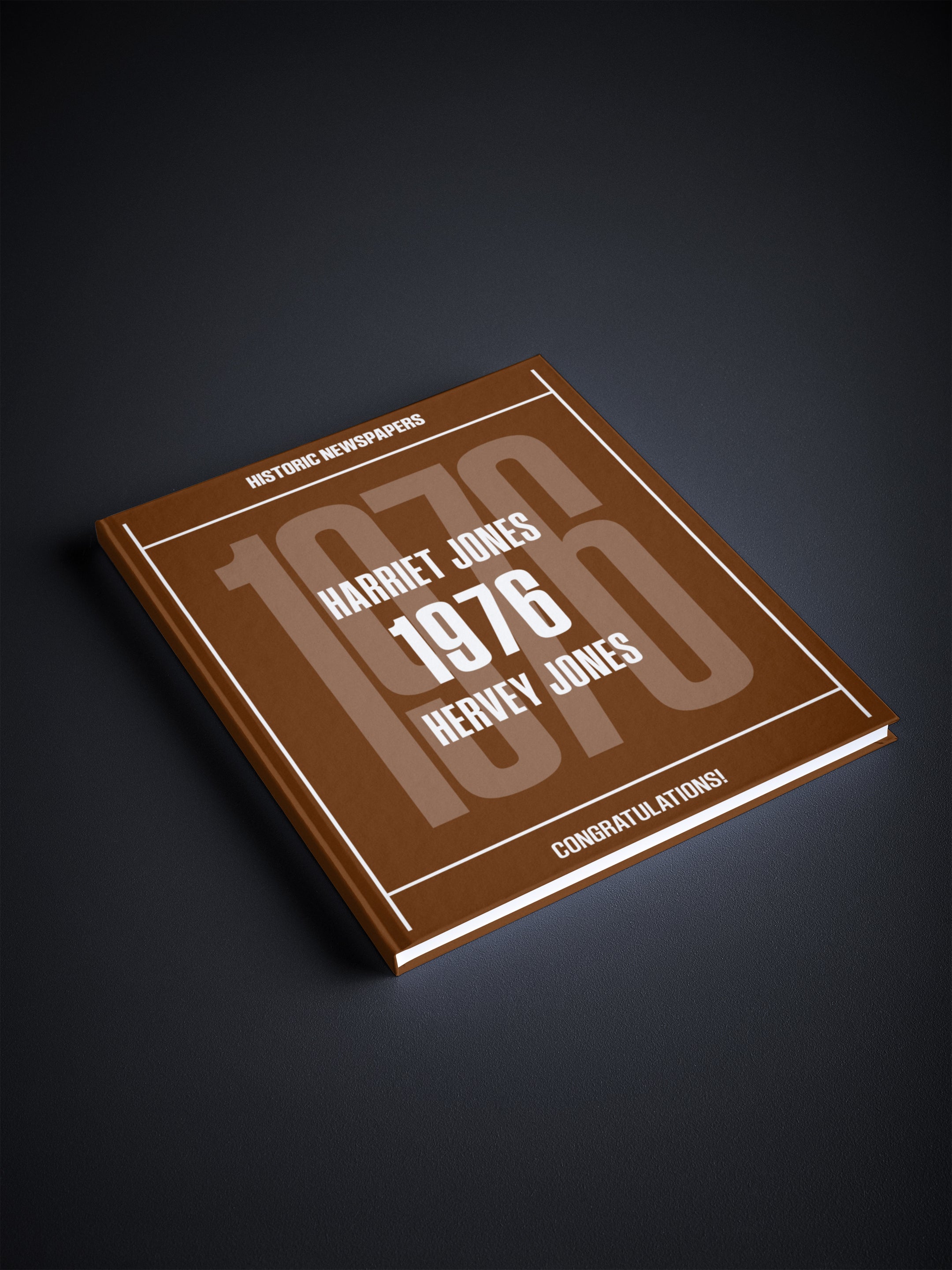 Cover of "Your Year in Headlines 1976" POD book by Historic Newspapers, featuring notable newspaper headlines from 1976.