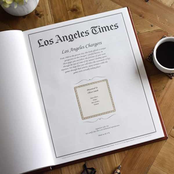 los angeles chargers newspaper book