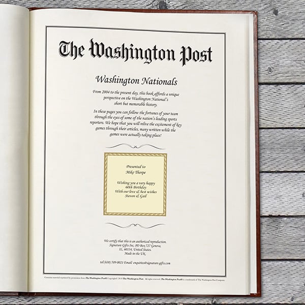 Washington Nationals Newspaper Headlines Book