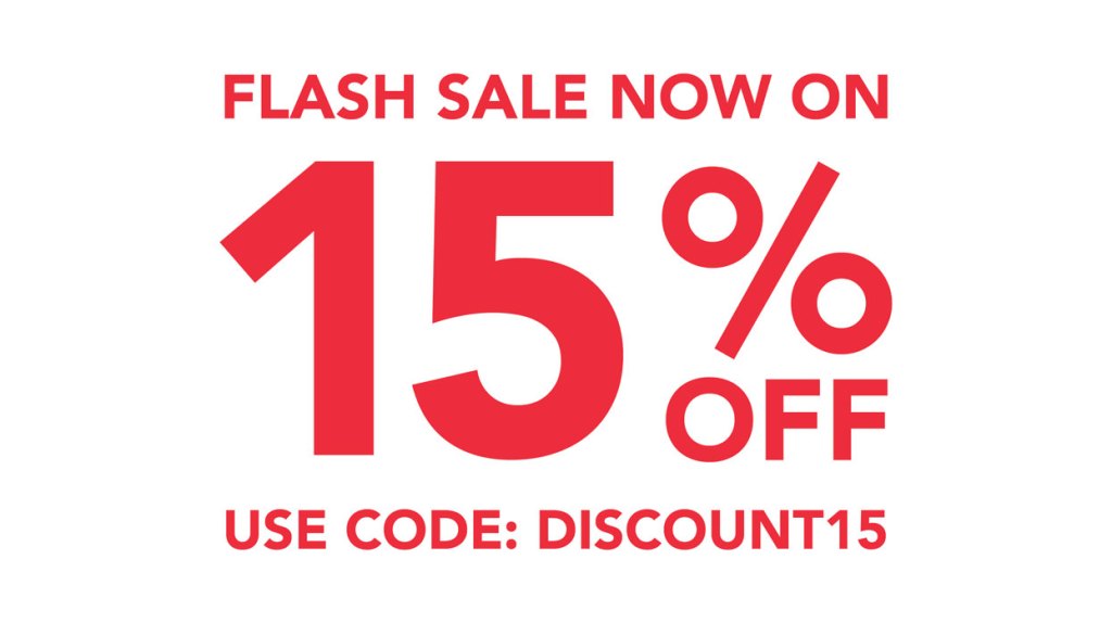 FLASH SALE NOW ON 15% USE CODE: DISCOUNT15
