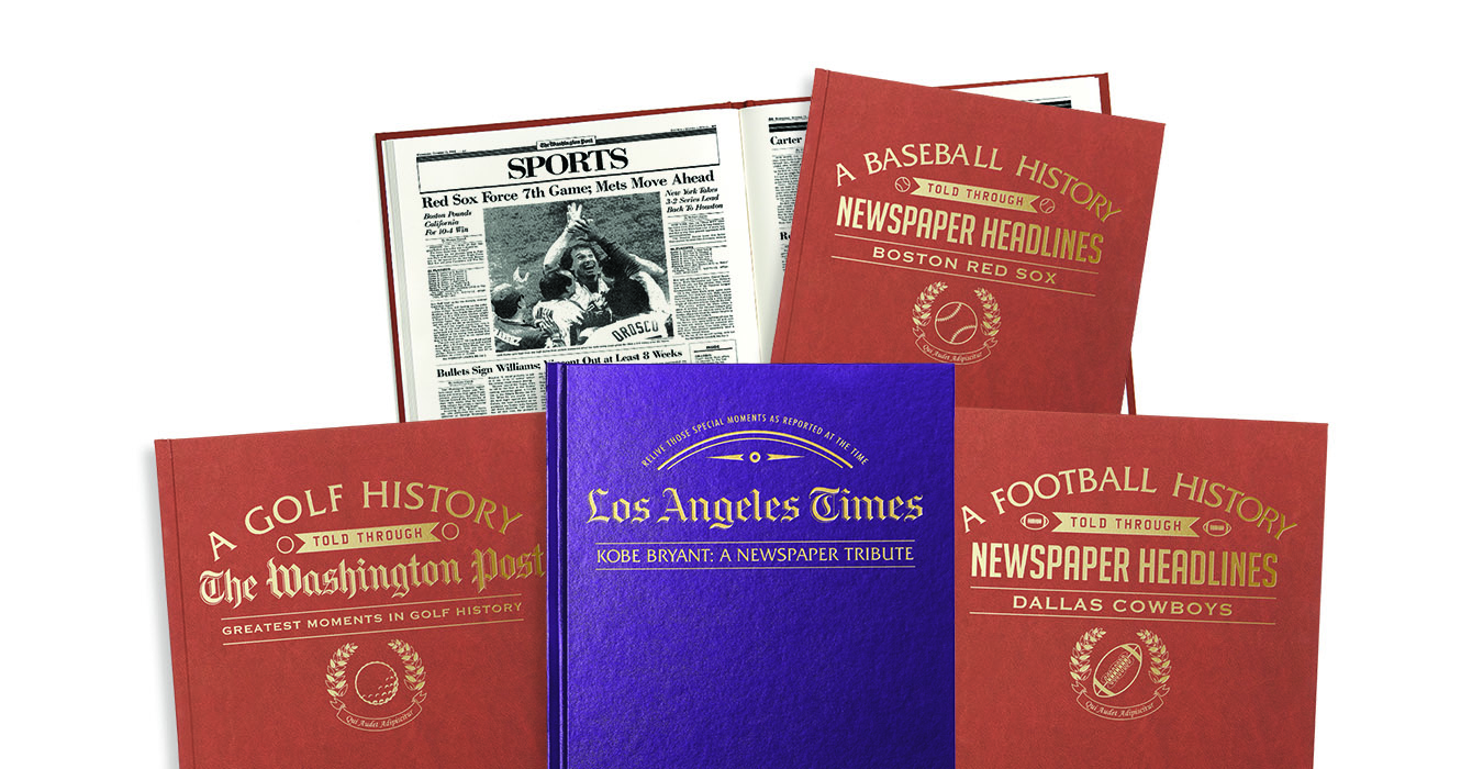 NFL, MLB, NBA & NHL Personalized Books - Historic Newspapers