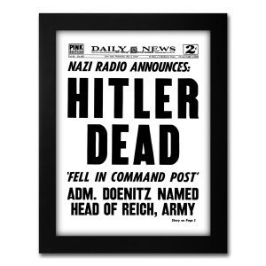 hitler dead historical newspaper front page reprint