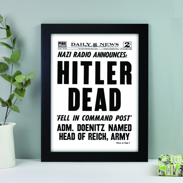 hitler dead historical newspaper front page reprint