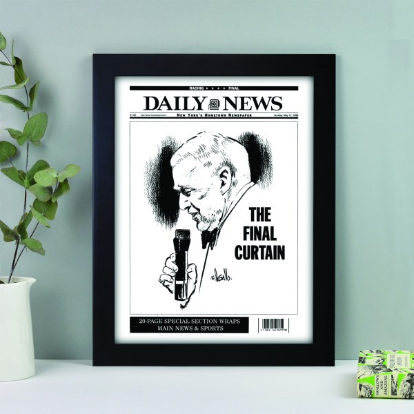 Frank Sinatra the final curtain historical newspaper front page reprint