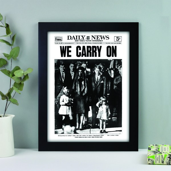 we carry on - a nation weeps historical newspaper front page reprint