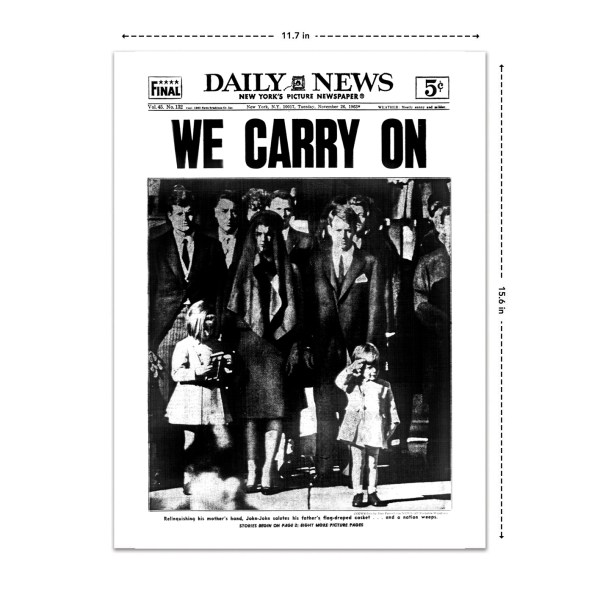 we carry on - a nation weeps historical newspaper front page reprint
